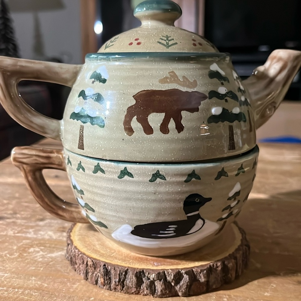 LODGE by Genuine SONOMA HOME GOODS. 3 pc Teapot and Tea cup set